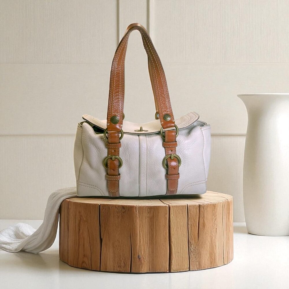 Vintage COACH CHELSEA SATCHEL IVORY/CREAM